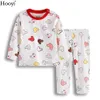 Hooyi Green Trucks Baby Boys Pyjamas kläder Set Children Sleep Set Sleepwear 100% Cotton Cartoon Bebe Clothing Nightgown 240325