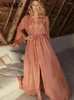 Casual jurken wyblz sexy strandkleding flare mouw strand zomerkleding voor zwembad vrouw zwempak bedek dames tuniek lange jurk