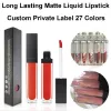 Sets 33 Farben Großhandel Custom Label Make -up Matt Nackt Lippenstift wasserdichte langlebige Non -Stick -Tasse Flüssigkeit Lipgloss Veganer