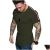 T-shirts masculins Nouveaux t-shirts décontractés d'été hommes massifs slim fitness sport manche courte o-cou sur la taille de tshirt pour hommes