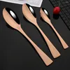 Flatware Sets 3Size Large Rose Gold 18/10 Stainless Steel Dinner Tea Spoon Kids Ice Cream Dessert Kitchen Tableware Set