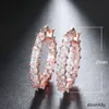 New Luxury High-grade Zircon Fine Earrings Womens Copper Gold Plating Diamond