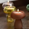 Candle Holders Roman Birthday Decoration Christmas Wedding Ornaments Glass Mushroom Shape Candlestick Table Decor