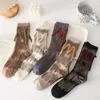 Chaussettes de chaussettes pour femmes pour harajuku y2k m lettre côtelée