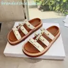 Triomphe Triomphe Tippi Gladiator Sandales Brown Soft Leather Designer Femme Flip Flops Sandale Mules Summer Beach Flat Talon Sliders Lady