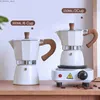 Caféarers Coffee Moka Pot Machine de café Brewer Stovetop Espresso Mocha Pot Cappuccino ou latte 3/6 tasses Y240403