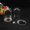 Pendanthalsband 300Set/Lot 38 25mm Tube Shape Glass Globe Lace Base Pärlor Cap Set Clasts Bottle Dome Halsband Fynd