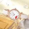 Montre-bracelets 2pcs Set Femmes Casual Leather montres en cuir en quartz Small Zero Wallet Sac Robe Clock Montre Femme