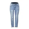 Jeans femininos Stretch 2023 Trend Blue Hight cintura rasgada casual Fashion Streetwear calças lápis 240403