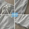 Calça Masculina Estilo Americano Pérola Algodão Reto Cinza Casual Shorts