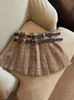 Röcke Y2K Faltenrock Koreanische Mode Vintage Streifen Niedrige Taille Mini Gyaru Aufstieg Micro Sommer Outfits Für Frauen 2024
