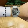 Luxe heren Mechanica Bekijk Richa Automatisch mechanisch skelet Volledig zwarte flyback camouflage rubber mannen roestvrij staal saffier a6fw