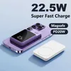 Cell Phone Power Banks 20000mAh Magnetic Wireless Charger Power Bank Magnetic Ring for iPhone 14 13 12 Samsung S23 22.5W Fast Charging Powerbank 2443