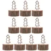 Frames 10pcs Christmas Wooden Base Place Holder Xmas Tree Shaped Picture Memo Note Po Clip Table Stand For Party Wedding