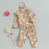 Set di abbigliamento in outfit floreale per bambini piccoli shaffle camicia da maglia a maglietta a maniche lunghe e pantaloni set 0-24m