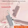 Mobiltelefon Power Banks 10000mAh Mini Wireless Power Bank Largecapacity Plug and Play Fast Charging EmergencyExternal Powerbank för Huawei iPhone Type-C 2443