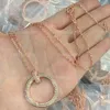 Mulheres Ti Colar Collo Cara de Diamante Designer Men Chain Chain com cadeias de gola clavara