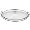 Decorative Figurines Tray With Handle Round Serving Snack Home