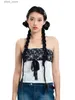 Damestanks Camis Women S Strapless Tube Top Y2K Mouwloze kanten afsluiting Off schoudertoppen Zomer Going Out Tops Streetwear Y240403