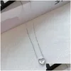 Colliers pendants Collier de coeur Moonstone Collier Gold Chain Woman Real 925 Sterling Sier Jewelry Pendnats Choker pour Teen Dhvae