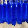 Partihandel 50st/parti 40 cm/16 "Long Real Fox Fur Tail Nyckelring färgad från naturlig blå räv svans cosplay leksakväska hänge
