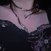 Тенденция минималистского дизайна преувеличенная хэви -металлическая змея открытые ожерелья для женщин модные ювелирные украшения панк аксессуары
