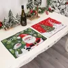 Tischmatten 4/6pcs Weihnachtsdekoration Stricktuch Santa Schneemann Tischblätter Tischemat für Essmatten El Küchenzubehör