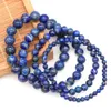 Pedras de massagem rochas naturais amethyst lapis lazuli rosa quartzo pedra de 8 mm de bracelete de energia jóias de cura do presente de jóias estimular a saúde 240403