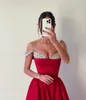 Sexy rouge une ligne de bal robe de perle de perles robes de soirée formelles