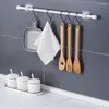 Hooks 4PCS/2PCS Punch-free Adjustable Curtain Rod Holder Clamp Bracket Holders Adhesive Wall Fixed Clip Hanging Racks