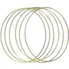 Decorative Flowers JFBL Metal Floral Hoop Wreath Macrame Rings For Wall Hanging Craft And DIY Wedding Deco-Gold Ring 6 PCS