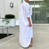 Kadınlar Gömlek Rüzgar Tabanlı Elbise Çok yönlü etek Şık Sonbahar Kış Düz Renk Uzun 240322