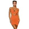 Casual Dresses Sexig Slip Hollow Out Deep V Neck Long Sleeve Mini Short Dress Elegant Club Party Women Dräkt