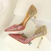 Boots 2023 Woman 9cm Glitter High Heels Sequins Scarpins Pumps Female Sier Gold Escarpins Lady Wedding Bridal Scarpins Talons Shoes