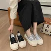 Casual Shoes cekin rybak grube dolne lewy kobiet 2024 wiosny letni leniwi ludzie oddychający pojedynczy buty