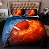 Bedding Sets Sugan Life Ball Printing Quilt Capa King Tamanho King Futebol Basketball Conjunto de esportes duplo único têxtil caseiro be02