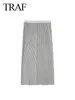 Jupes 2024 Fashion Fashion Spring décontractée Mid-Calf Solid High Taist Slim Long Femme Tricoting Elegant