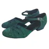 Dance Shoes Women's Customized Heel Modern Closed Toe Salsa Latin Ballroom Party Shoe Indoor Social Green Color Dancing