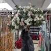 Não o estande) Planta de vegetação artificial decorativa Planta de vegetação de rosas de rosa Bola de vegetação central de peças centrais