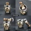 Brush FOXSONIC Skull Head Shaving Brush Set Hair Shaving Brush Kit for Men Barber Salon Beard Shaving Set