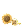 Decorative Flowers Multipurpose Handmade Crochet Sunflower Car Rearview Mirror Decoration Charm Ornaments Auto Interior Accessories Decor