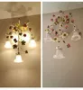 Vägglampa land villa blomma och gräs trädgårdsljus vardagsrum järnkonst lång sconce dekorativ duplex by ingång