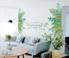 ヨーロッパスタイルの葉のフェイクメタルスクロール新鮮な緑の壁ステッカー牧歌的な家の装飾リビングルームベッドルームの壁紙ポスターアートWal9696980