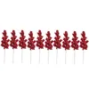Flores decorativas 10pcs ramos artificiais de bagas vermelhas com ramo de palhetas de natal outono