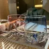 Zestawy odzieży 3D Crystal Glass Heart Wewnętrzna kubek Wysoka borokrzemianie mrożone filiżanki kawy do picia szklanki do soków herbaty letnie napoje