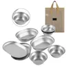Figurine decorative Set di piatti in metallo 6/8/10 per la cena in acciaio in acciaio in acciaio
