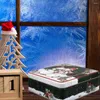 収納ボトル2 PCSクリスマスクッキーギフトボックスブリキキャンディ雪だるま（2個）蓋付きの缶