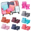 Sacs de rangement 6 / 8cs Set Travel Organizer Suitcase Emballage Cas de bagages portables Sabille de chaussures