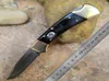 NEW 2022 High quality 110 112 pocket knife automatic blade brass black sandalwood handle folding knife tool leather sheath color b3894624