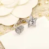 S925 silver charm punk opened ring with diamond and star shape desinger have stmap box Luxury quality PS3401B